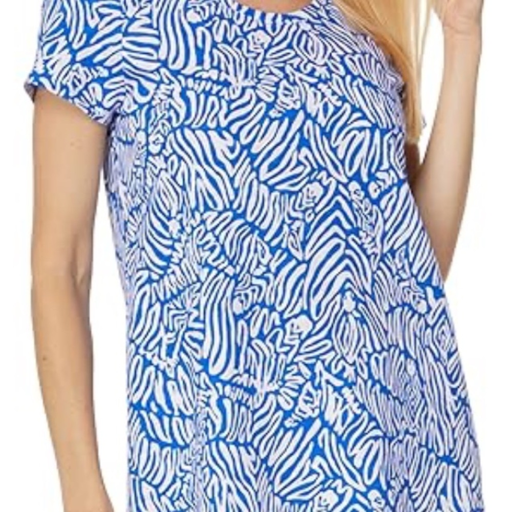 Lilly Pulitzer Blue and White Animal Print Top